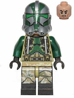 Clone Trooper Commander Gree, 41st Elite Corps (Phase 2) - Kashyyyk Camouflage, Scowl