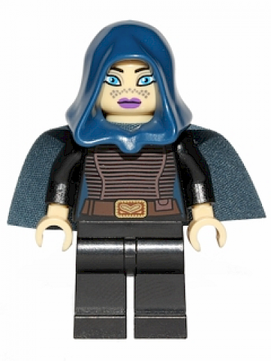 Barriss Offee — Barriss Offee - Dark Blue Cape and Hood, Black Legs