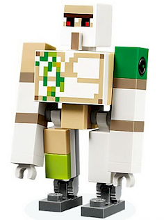 Iron Golem - Brick and Pin Arm Attachments, Dark Bluish Gray Feet