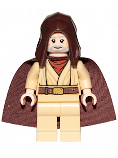 Obi-Wan Kenobi - Old, Dark Brown Hood and Starched Fabric Cape