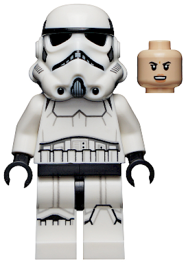 Imperial Stormtrooper — Imperial Stormtrooper - Female, Dual Molded Helmet with Light Bluish Gray Panels on Back, Light Nougat Head, Angry Smile