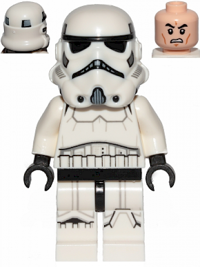 Imperial Stormtrooper — Imperial Stormtrooper - Male, Dual Molded Helmet with Light Bluish Gray Panels on Back, Light Nougat Head, Scowl