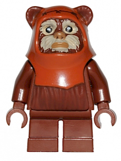 Wicket (Ewok) - Printed Dark Orange Hood, Tan Face