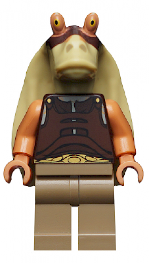 Gungan Soldier — Gungan Soldier - Dark Brown Vest, Dark Tan Legs, Printed Head