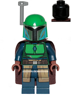 Mandalorian Tribe Warrior (Idalia Desta) - Female, Dark Brown Cape, Green Helmet with Antenna / Rangefinder