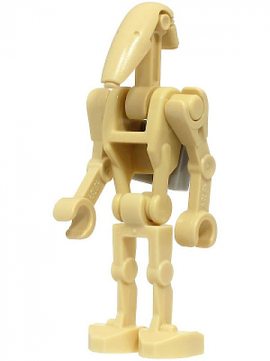 Battle Droid — Battle Droid - Tan, Angled Arms, Light Bluish Gray Clip on Back