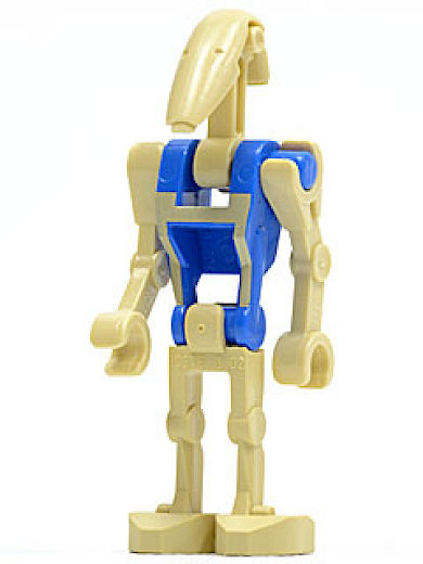 Battle Droid Pilot — Battle Droid Pilot - Blue Torso with Tan Insignia, Angled Arms