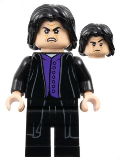Professor Severus Snape — Professor Severus Snape - Dark Purple Shirt, Black Robes, Printed Legs, No Shirt Tail