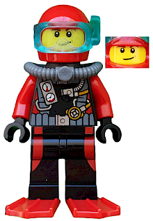Scuba Diver, Male, Red Flippers