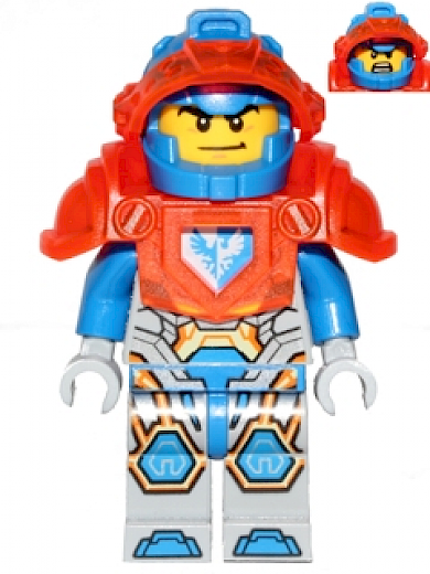 Clay Moorington — Clay Moorington - Blue Helmet, Trans-Neon Orange Visor and Armor