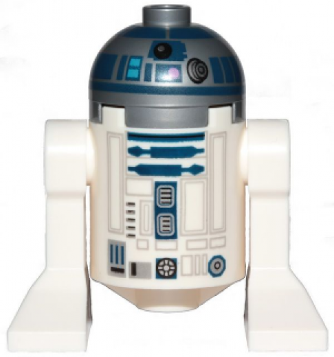 Astromech Droid — Astromech Droid, R2-D2 - Flat Silver Head, Dark Pink Dots and Large Receptor