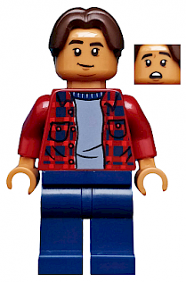 Ned Leeds - Dark Red Plaid Shirt, Dark Blue Legs