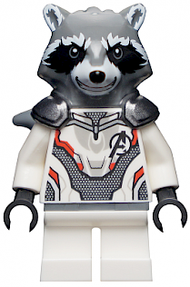 Rocket Raccoon - White Jumpsuit, Dark Bluish Gray Head