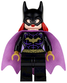 Batgirl - Minifigure, Black Suit, Lavender Cape